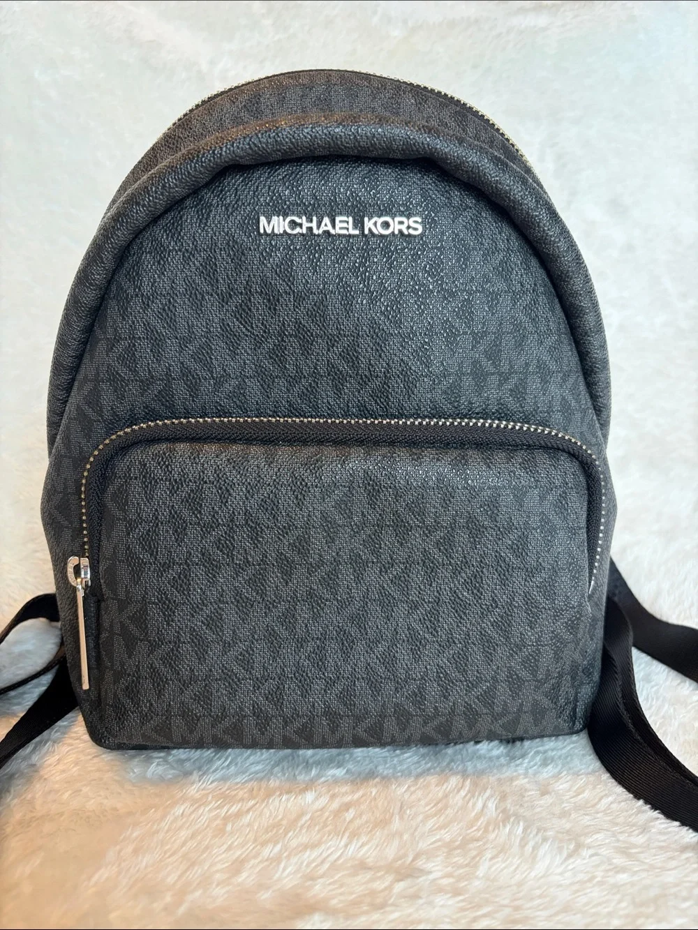 Michael Kors Erin Small Convertible Backpack | Black& Grey